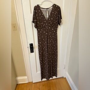 Brown Polka Dot Jumpsuit